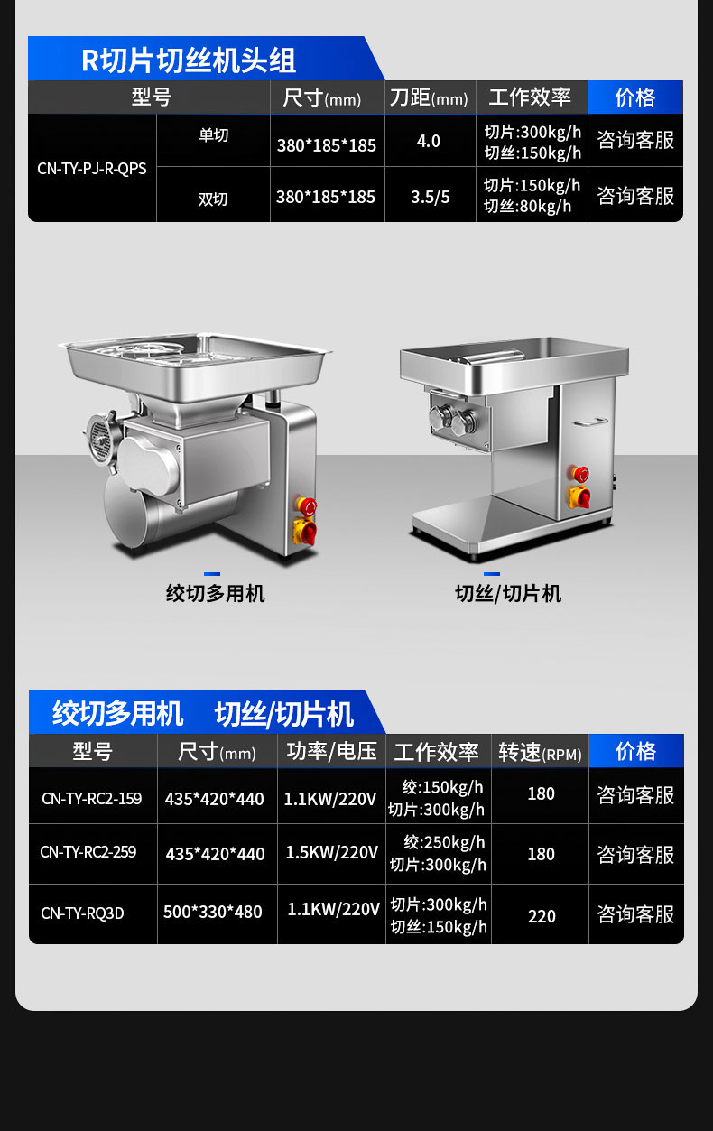 驰能绞肉机产品参数2